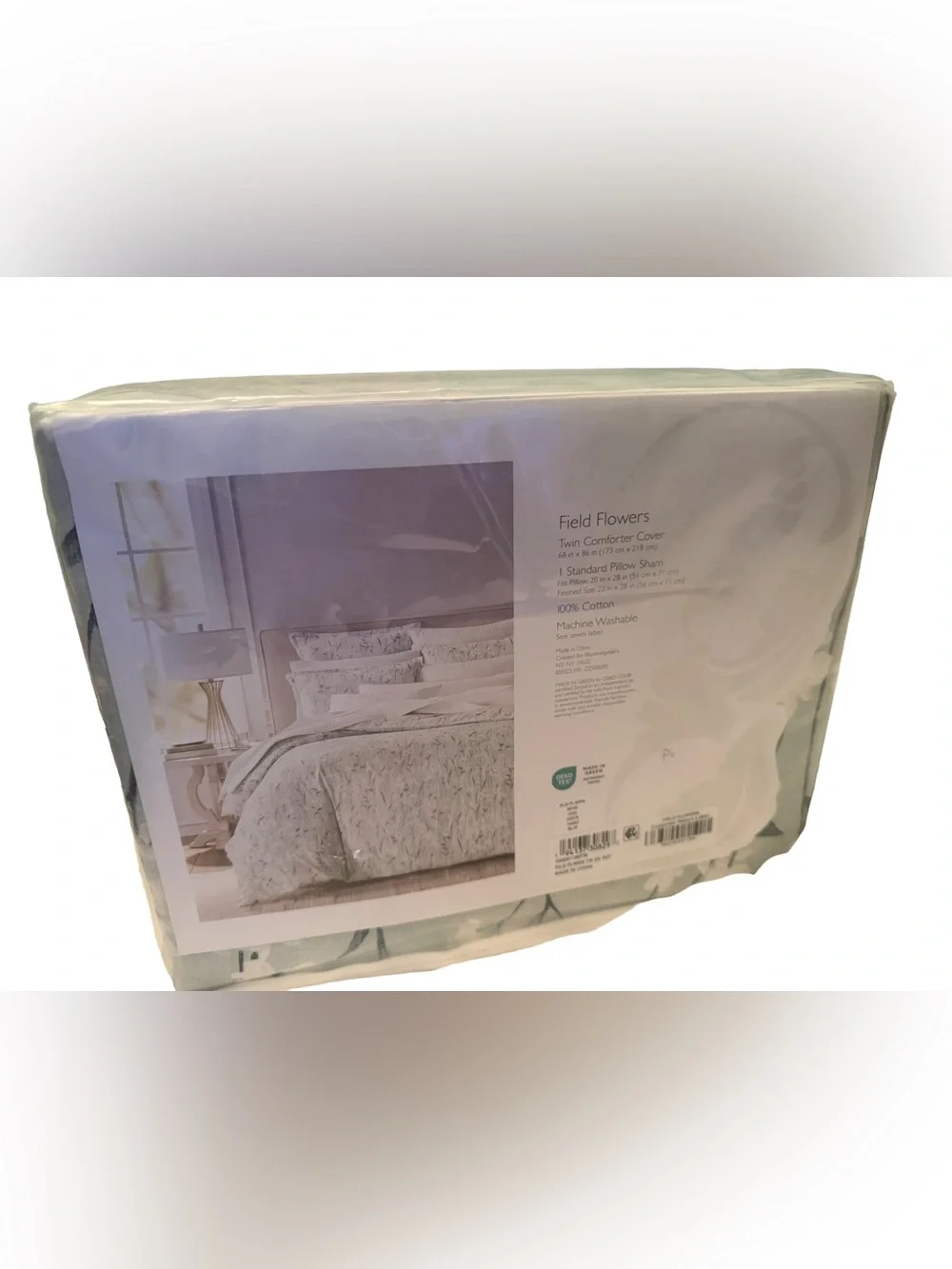 Sky Field Flowers 100% Cotton Duvet Cover Set, Twin, 300 Thread Count